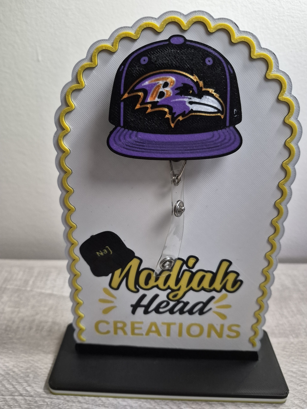 Kids Purple & Black Hat Badge Reel